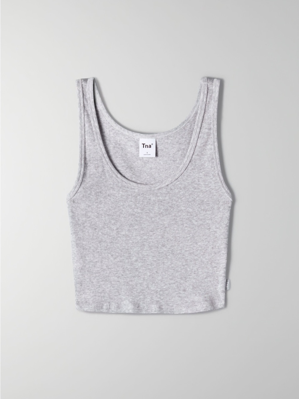 Tna Light Gray Ribbed Crop Top